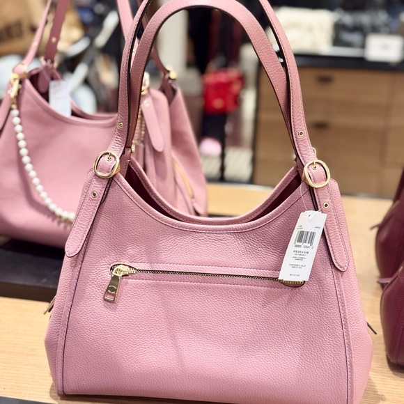 NWT Coach Erin Shoulder Bag CAQ86 in Pebble Leather Gold/ Penoy - Picture 3 of 7